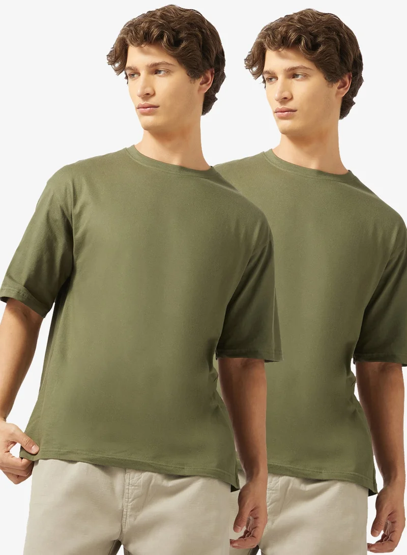 سفنتي فايف بيسيكس عبوة من  تي شيرت كبير الحجم